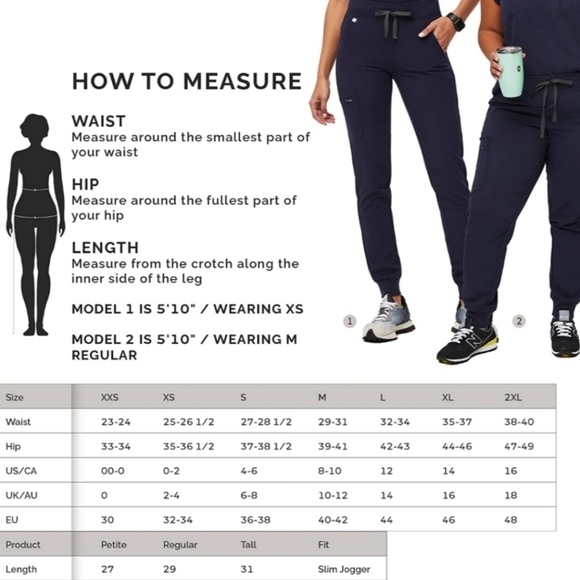 Figs Navy Zamora Jogger Scrub Pants NWT - Picture 2 of 10